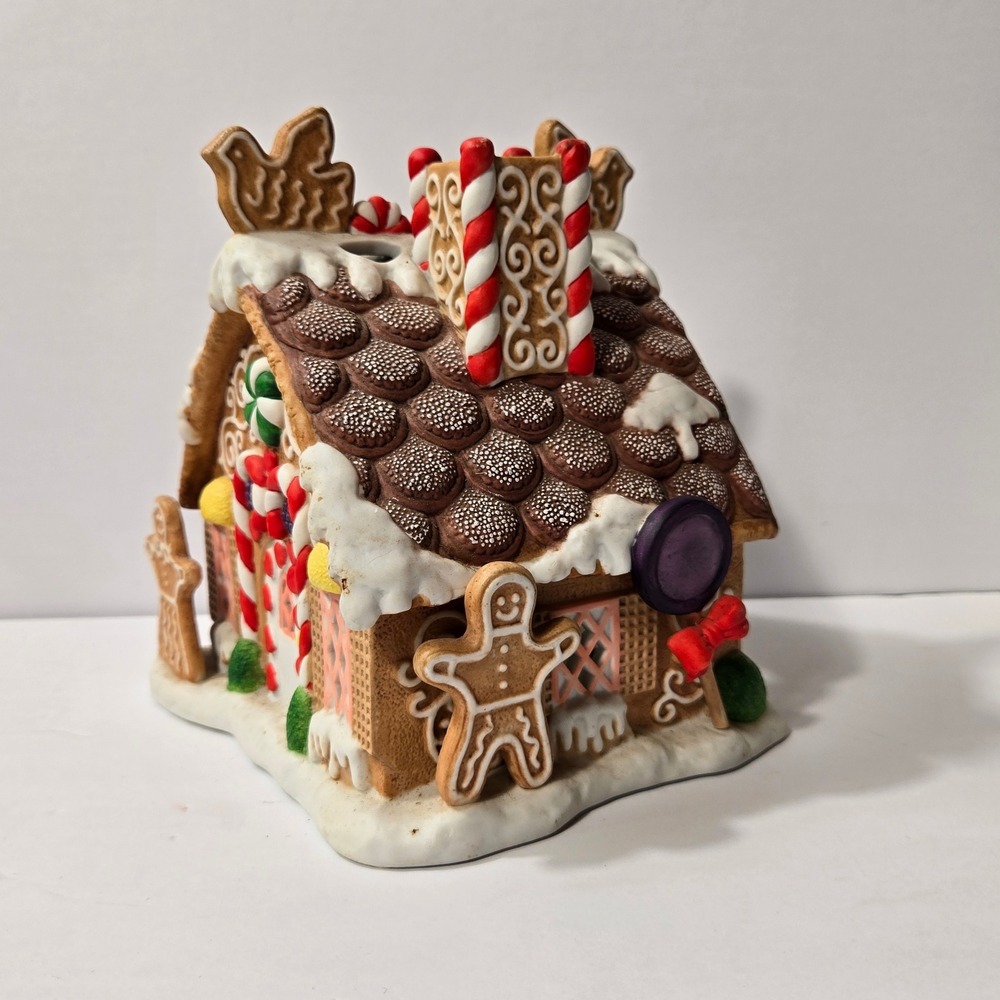 PartyLite Gingerbread House Tealight Candle Holder Ceramic Christmas Village - Picture 5 of 6